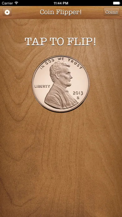 Capturas de tela do Flip a Coin App