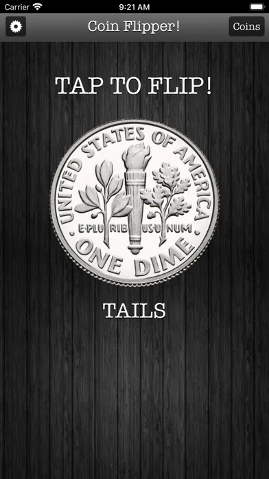 Capturas de tela do Flip a Coin App