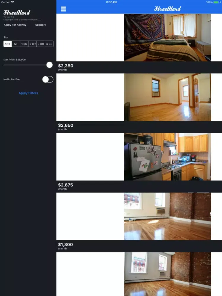 StreetHard - Rentals NYC iPad 应用截图