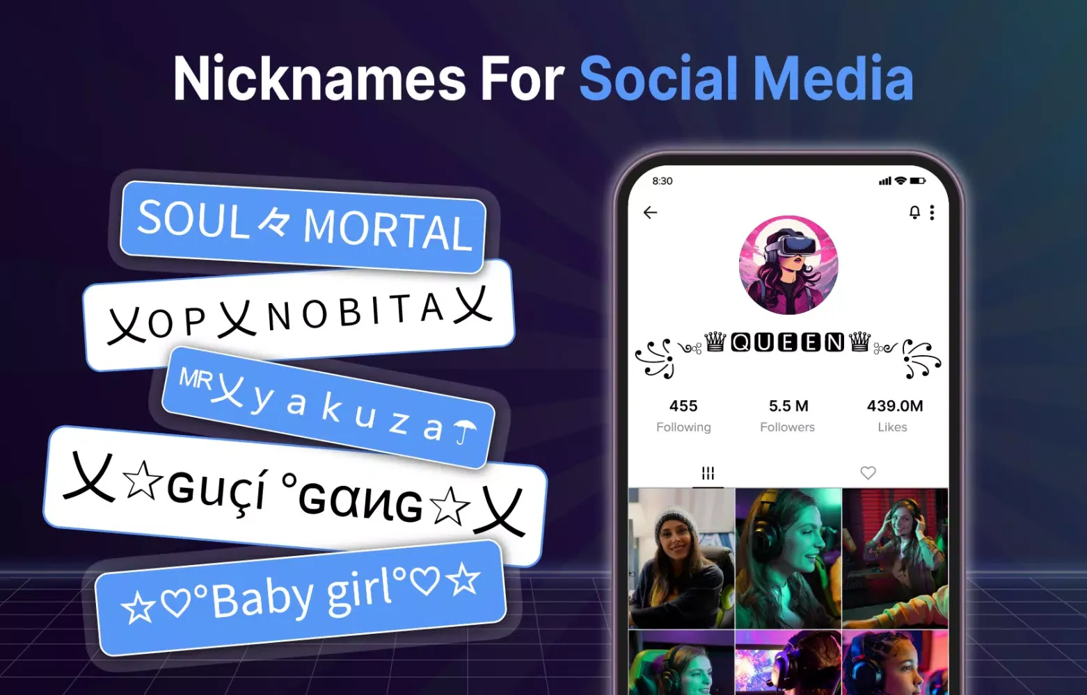 Zrzuty ekranu Nickname Generator -Chat Style