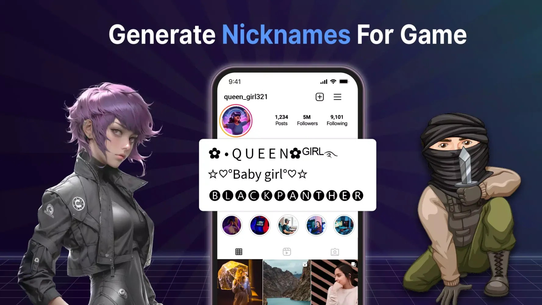 Zrzuty ekranu Nickname Generator -Chat Style