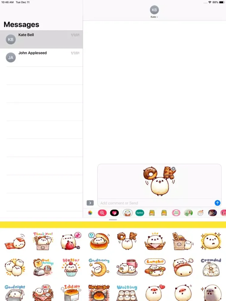 White Bread of Panda Stickers iPad  Ekran Görüntüleri