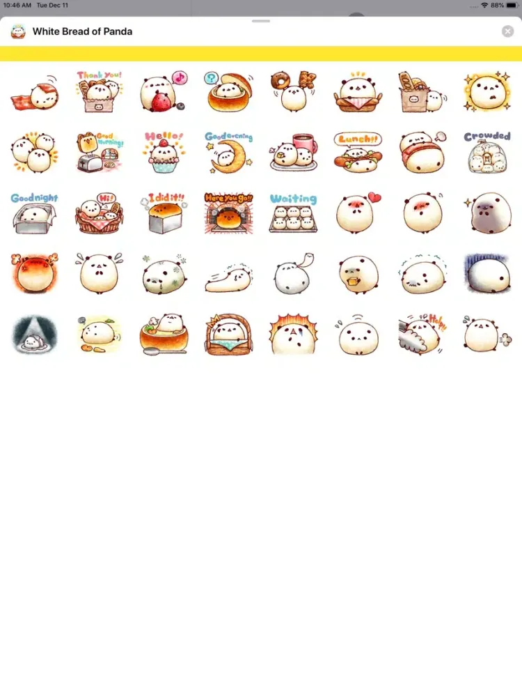 White Bread of Panda Stickers iPad  Ekran Görüntüleri