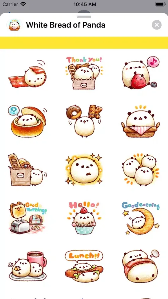 White Bread of Panda Stickers Ekran Görüntüleri