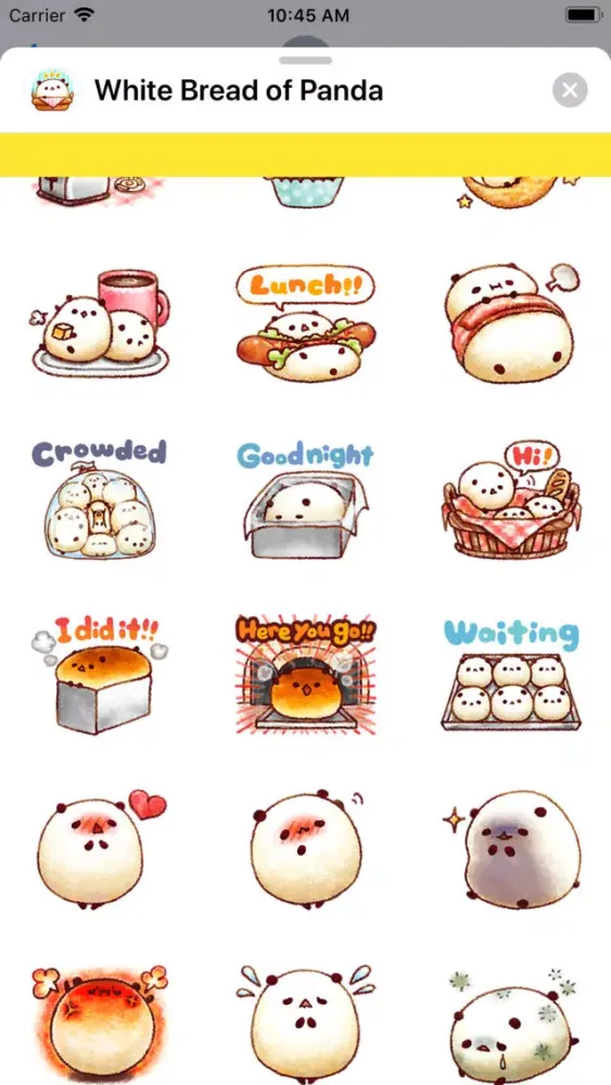 White Bread of Panda Stickers Ekran Görüntüleri