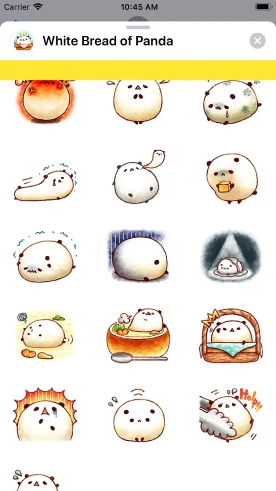 White Bread of Panda Stickers Ekran Görüntüleri