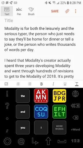 Capturas de pantalla de Modality Keyboard 2.0