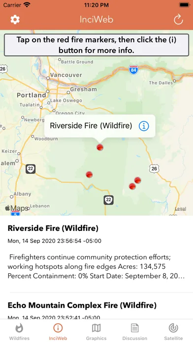 Tangkapan skrin Wildfire - Fire Map Info