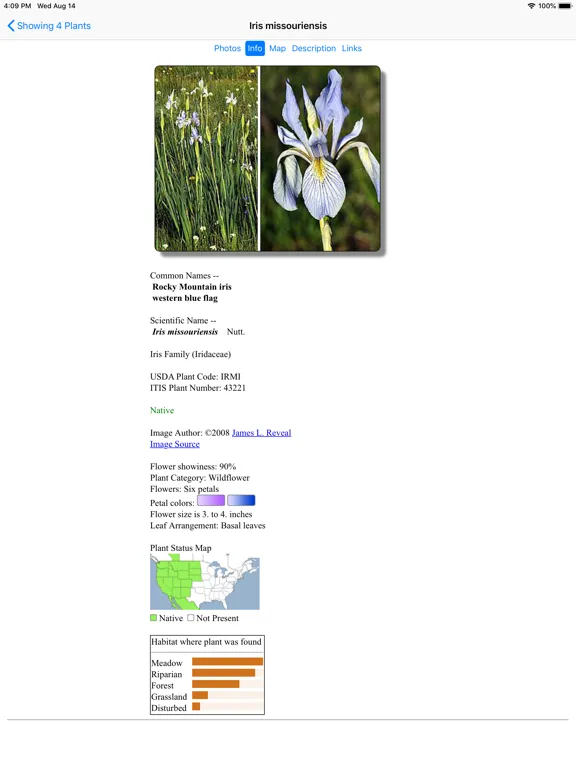 Idaho Wildflower Search iPad 應用截圖
