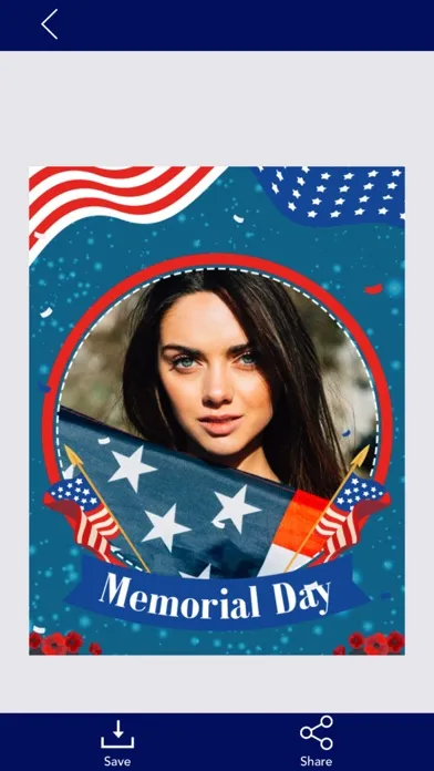 Memorial Day Greeting Card App स्क्रीनशॉट
