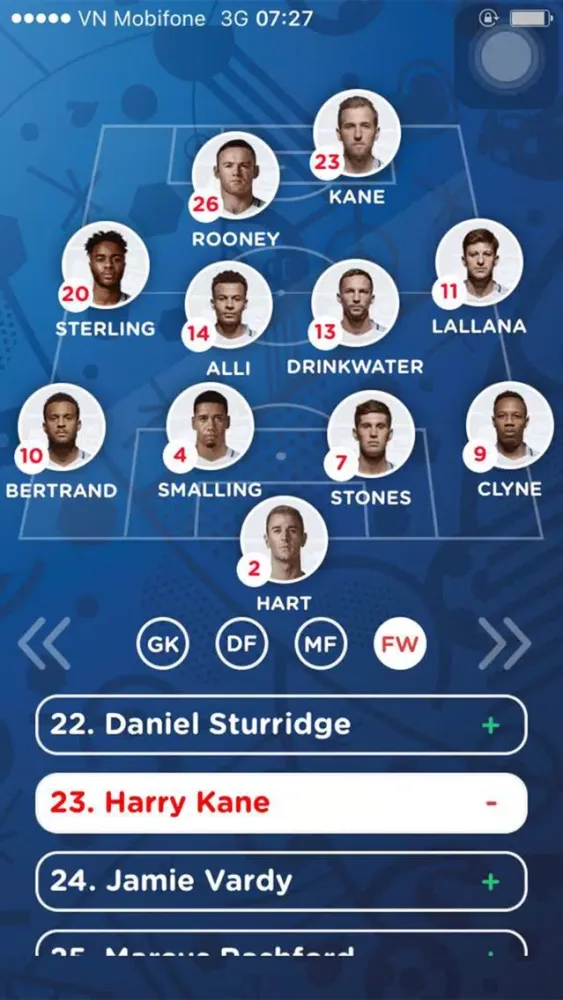 Ảnh chụp màn hình của Lineup Builder for Euro 2016