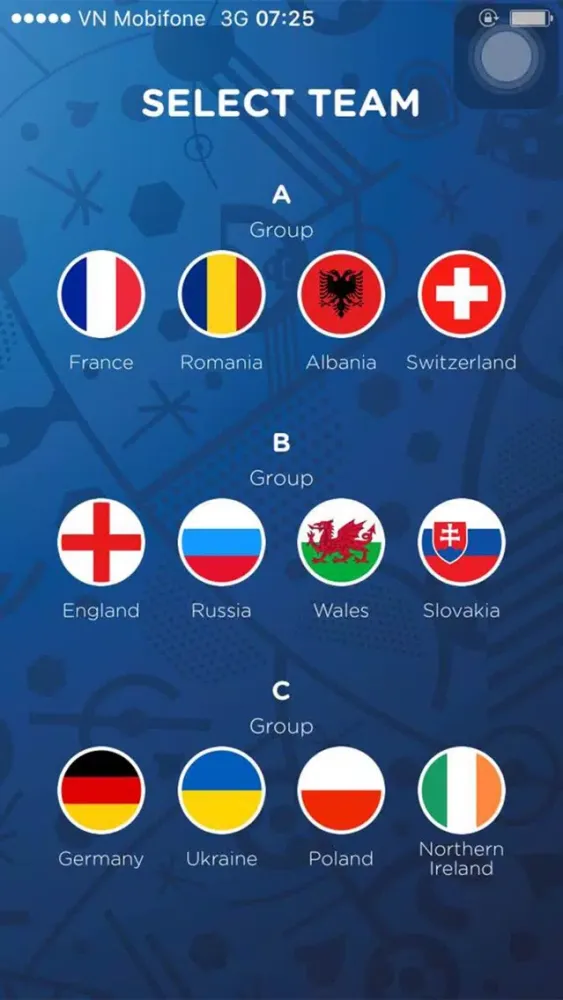 Ảnh chụp màn hình của Lineup Builder for Euro 2016