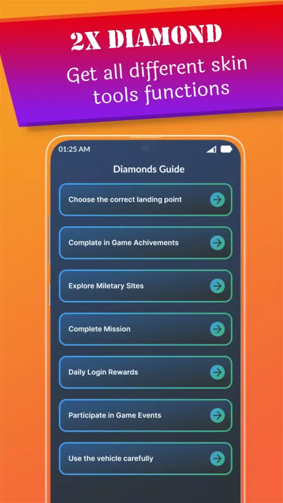 Capturas de tela do 2X Get Daily Diamond Guide