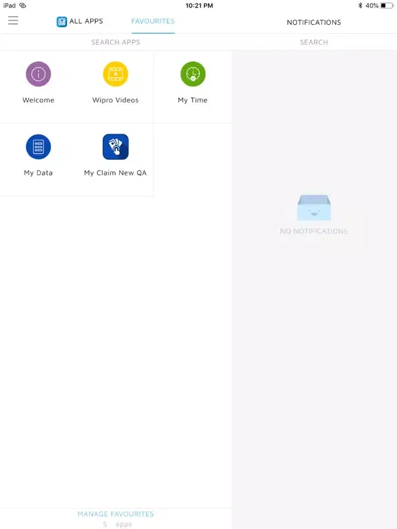 Tangkapan layar myWipro Mobile iPad