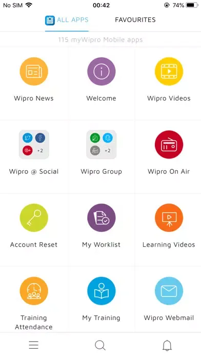 Tangkapan layar myWipro Mobile