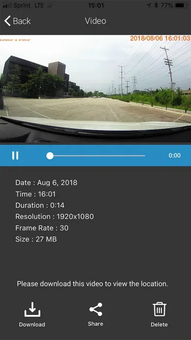 Ảnh chụp màn hình của Rand McNally Wireless DashCam