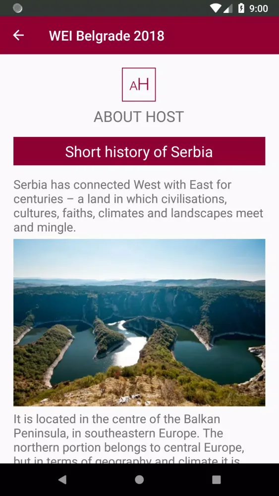 Screenshot di WEI Belgrade 2018