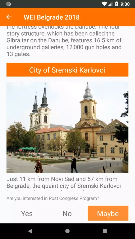 Screenshot di WEI Belgrade 2018