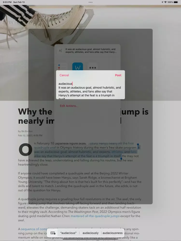 ภาพหน้าจอของ Word Smart Catcher iPad 