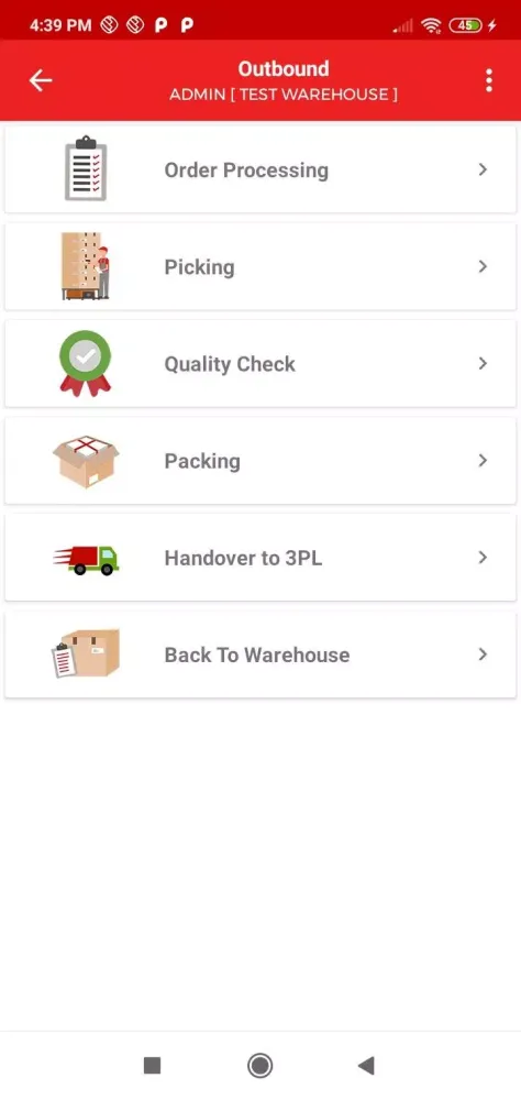 Ảnh chụp màn hình của SCMProFit WMS B2C