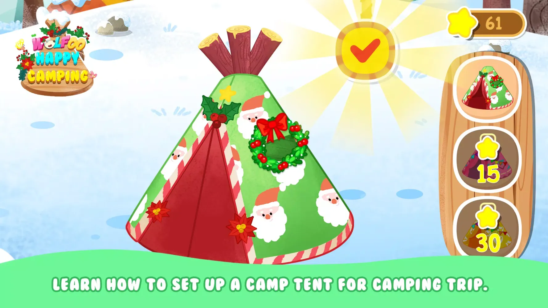 Wolfoo Happy Christmas Camping Screenshots