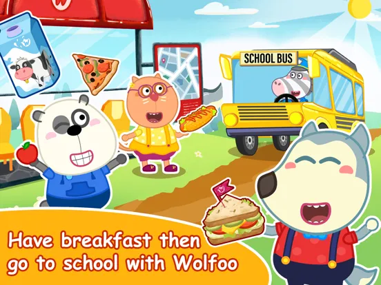 Tangkapan skrin Wolfoo: A Day At School iPad 