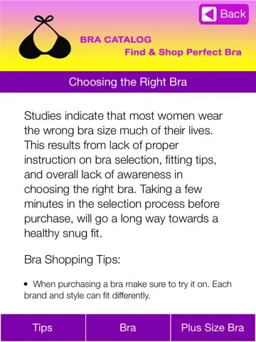 Bra Catalog - Find Your Beautiful Bra - Perfect Fitting Bra for lady iPad  Screenshots