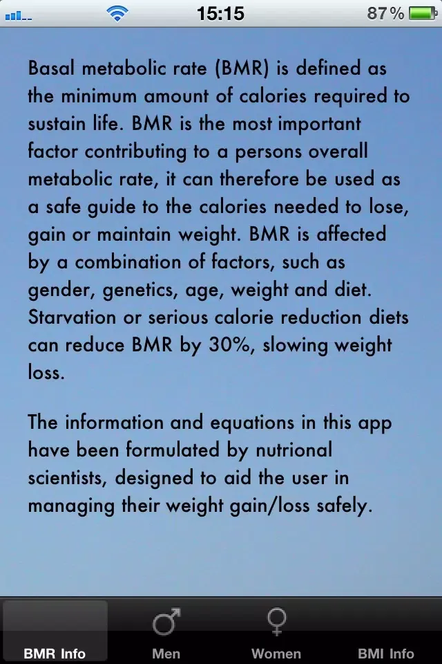 Calorie Intake Calculator 스크린샷