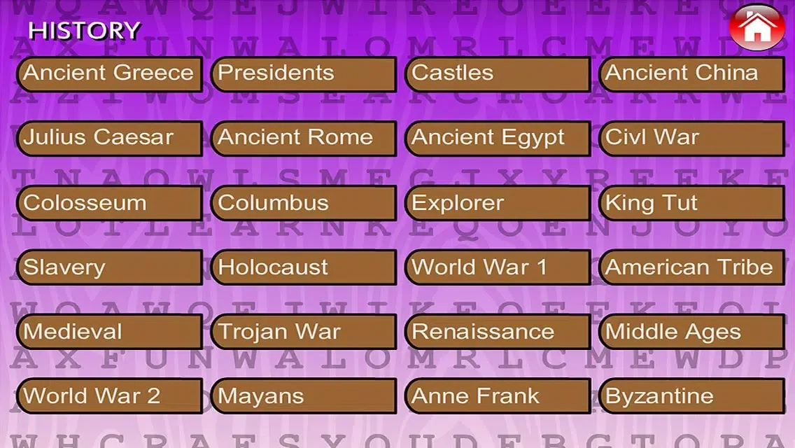 Capturas de tela do Word Search Humanities (Geography, History, Religion)