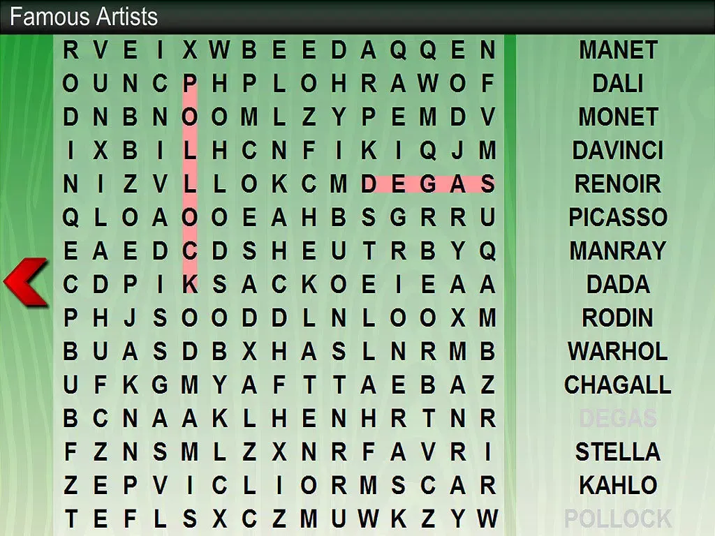Capturas de pantalla de Word Search Game (The Arts) iPad 