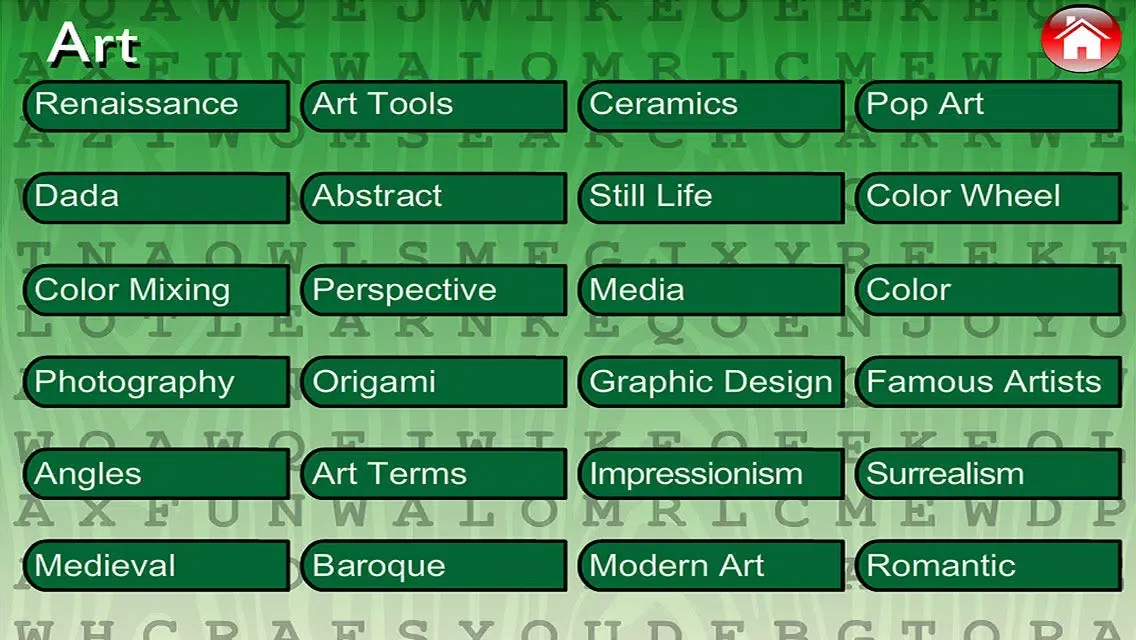 Capturas de pantalla de Word Search Game (The Arts)