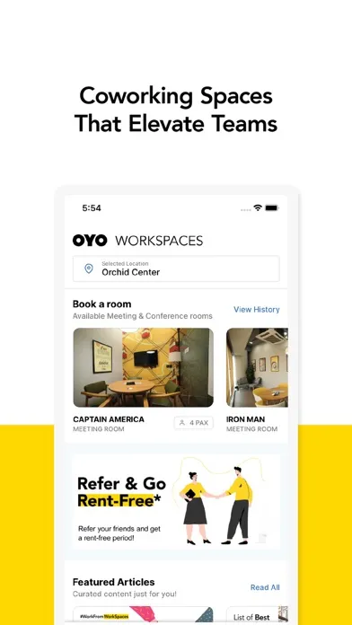Ảnh chụp màn hình của OYO Workspaces