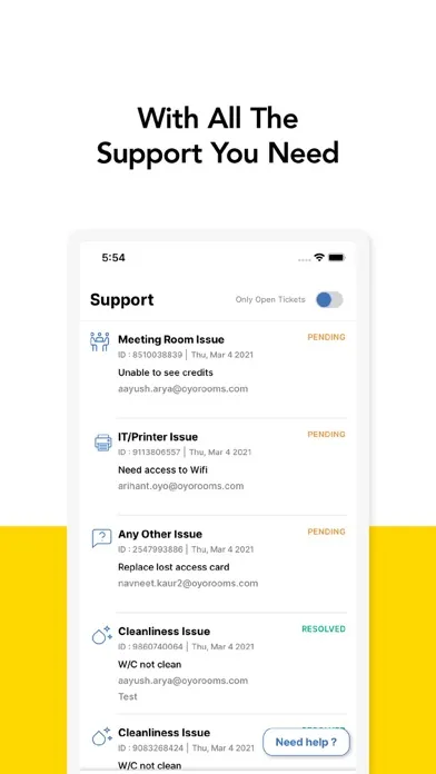 Ảnh chụp màn hình của OYO Workspaces