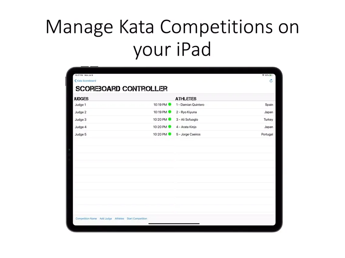 Kata Scoreboard iPad  स्क्रीनशॉट