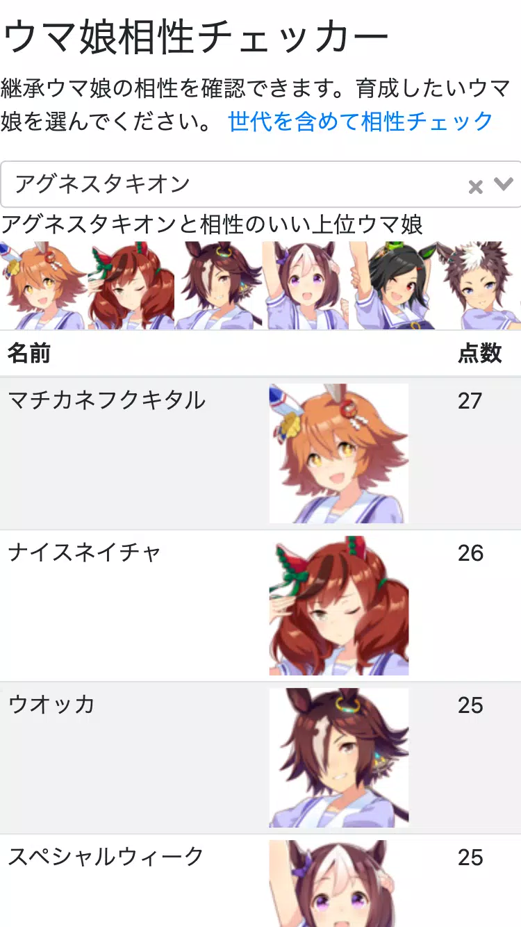 ウマ娘相性チェッカー Screenshots4