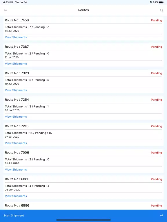 Zrzuty ekranu Waybill.work iPad 