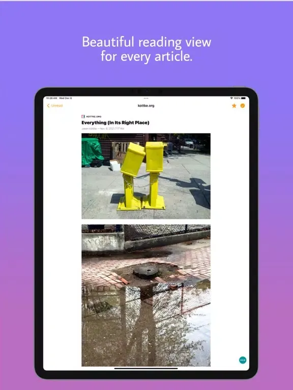 The Unreader: a Feedbin Client iPad 应用截图