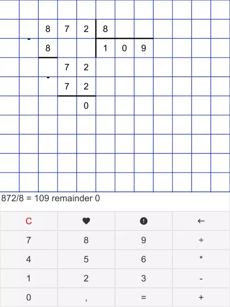 Long Division Calc iPad  스크린샷