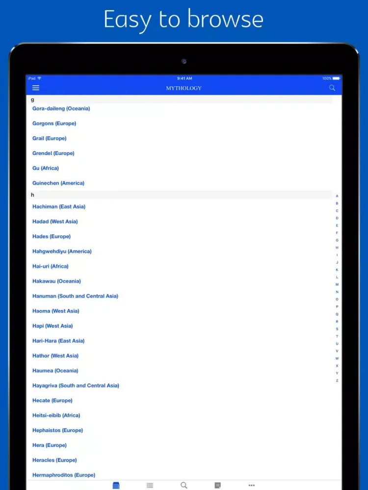 Mythology Dictionary - Combined iPad 应用截图