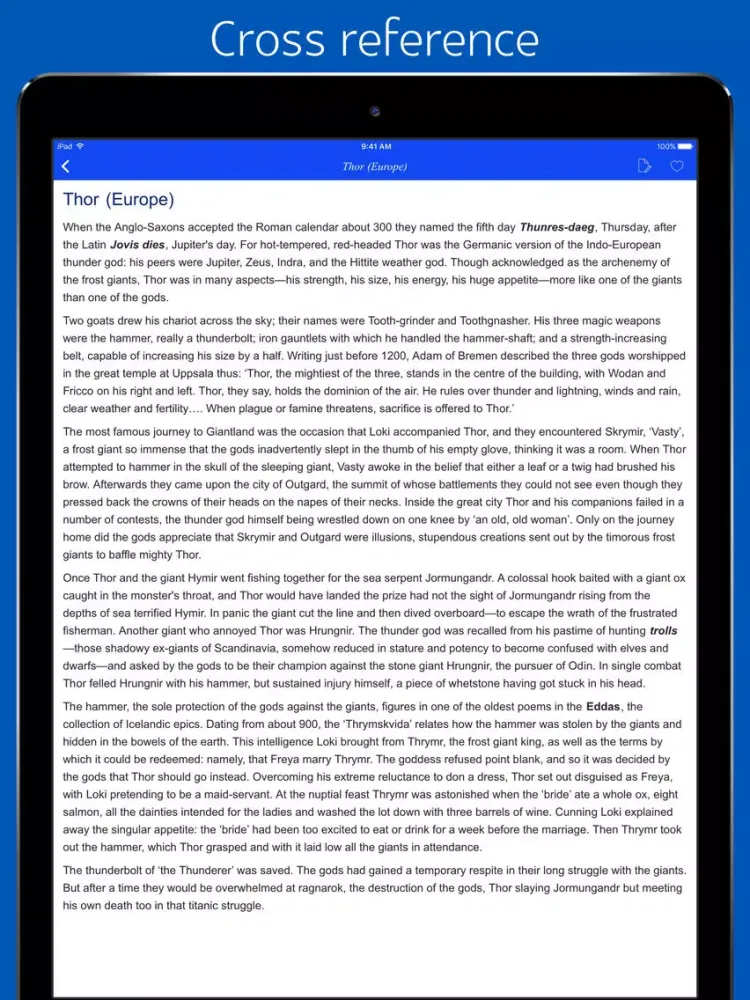 Mythology Dictionary - Combined iPad 应用截图