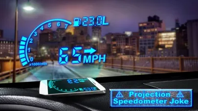ภาพหน้าจอของ Projection Speedometer Joke