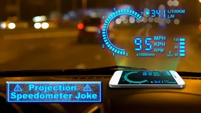 ภาพหน้าจอของ Projection Speedometer Joke