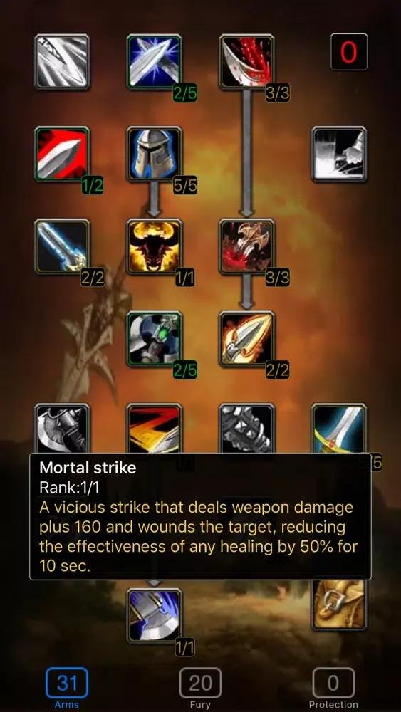 Tangkapan skrin Classic WoW Talent Calculator