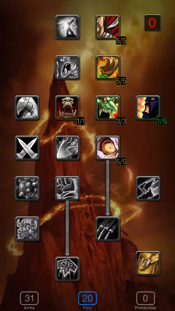 Tangkapan skrin Classic WoW Talent Calculator