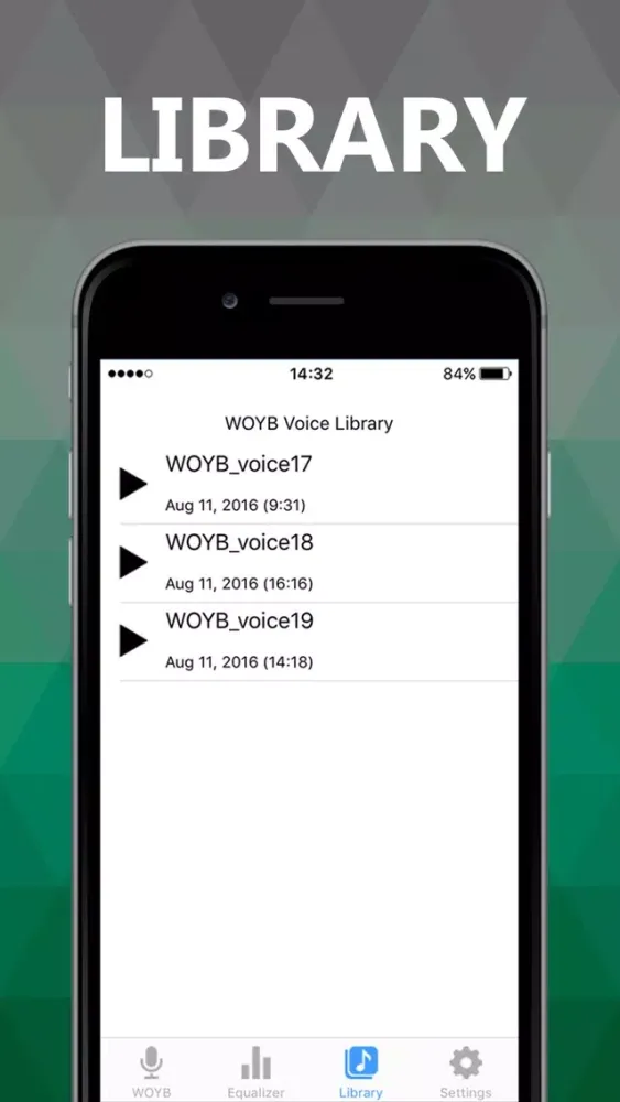 Capturas de tela do WOYB - Record Voice Notes