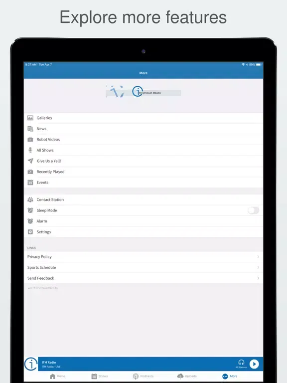 Скриншоты ITM Radio iPad 