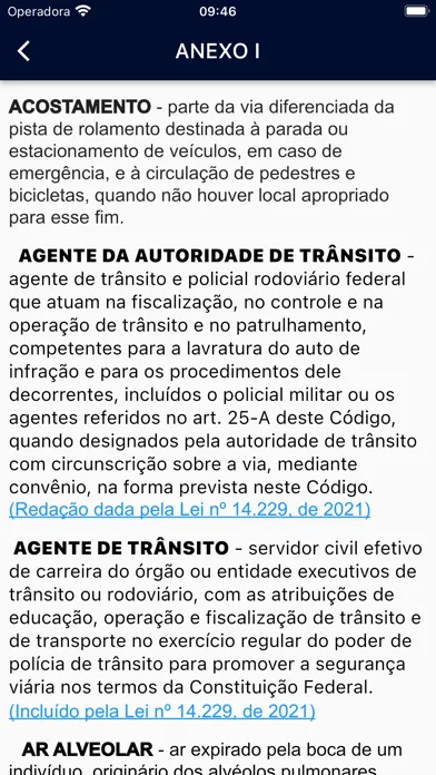 Captures d'écran de Legislação de Trânsito