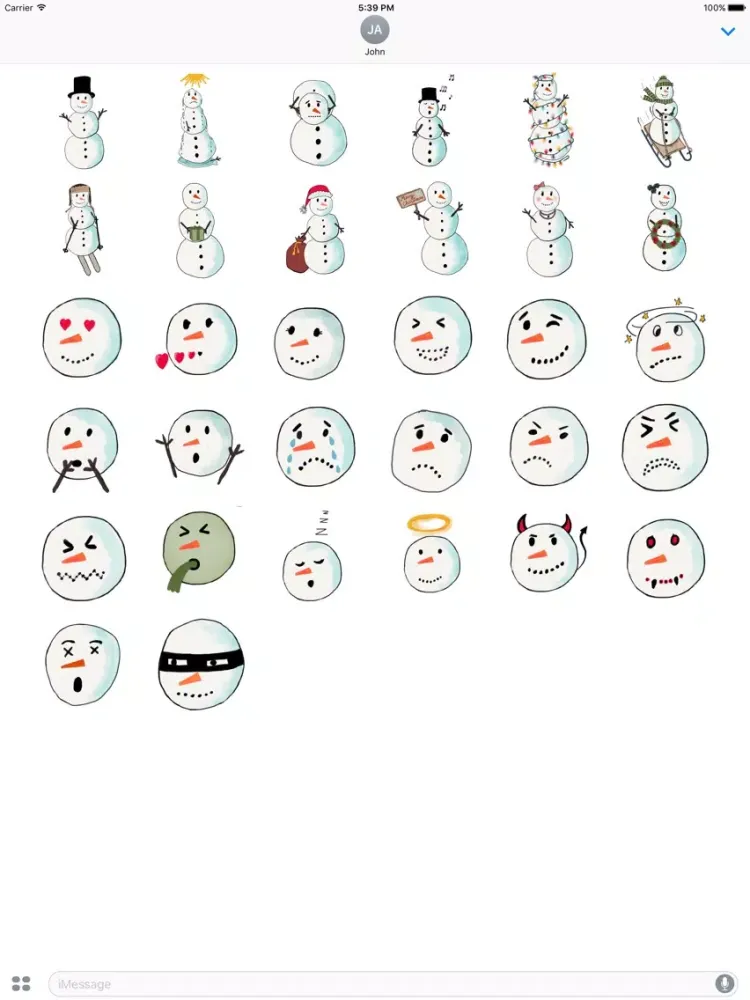 Snowman Stickers for Christmas iPad  سکرین شاٹس