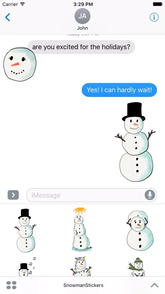 Snowman Stickers for Christmas سکرین شاٹس