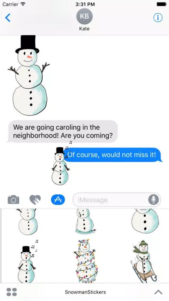 Snowman Stickers for Christmas سکرین شاٹس